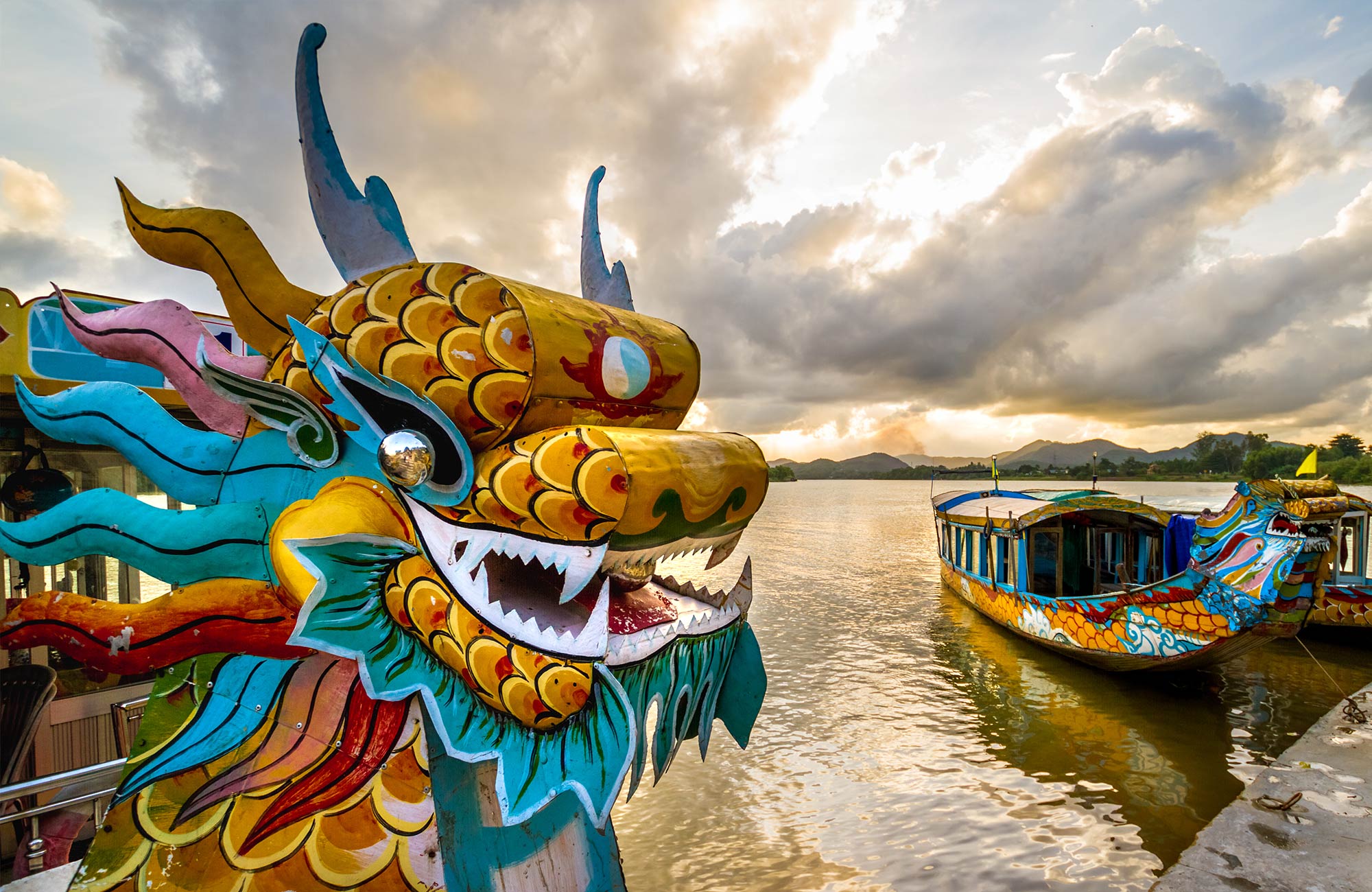 Drakenboot in Hue in Vietnam