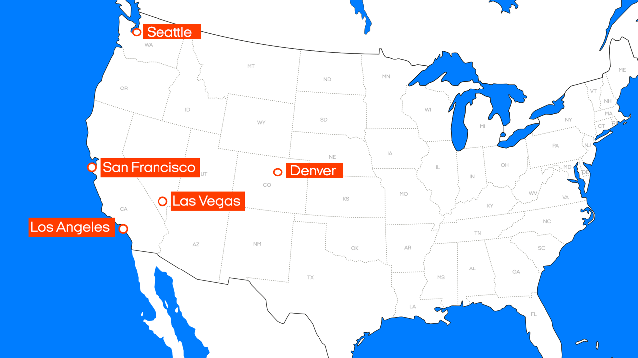Verhuurlocaties van de Hitop camper | Camperhuur Amerika | KILROY