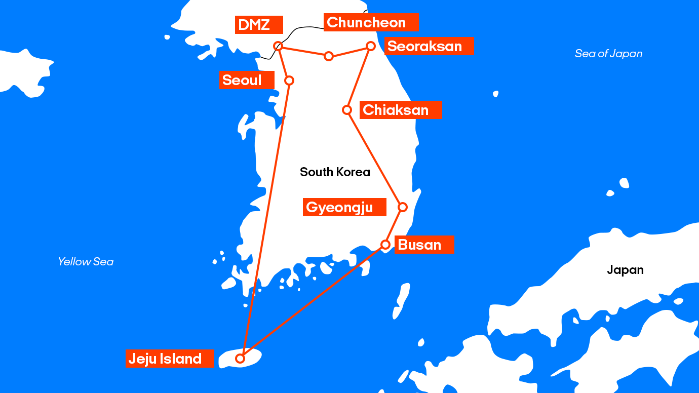 south-korea-backpack-route-map