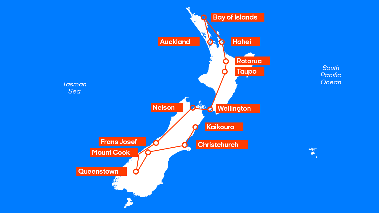 New Zealand Map Backpackroute