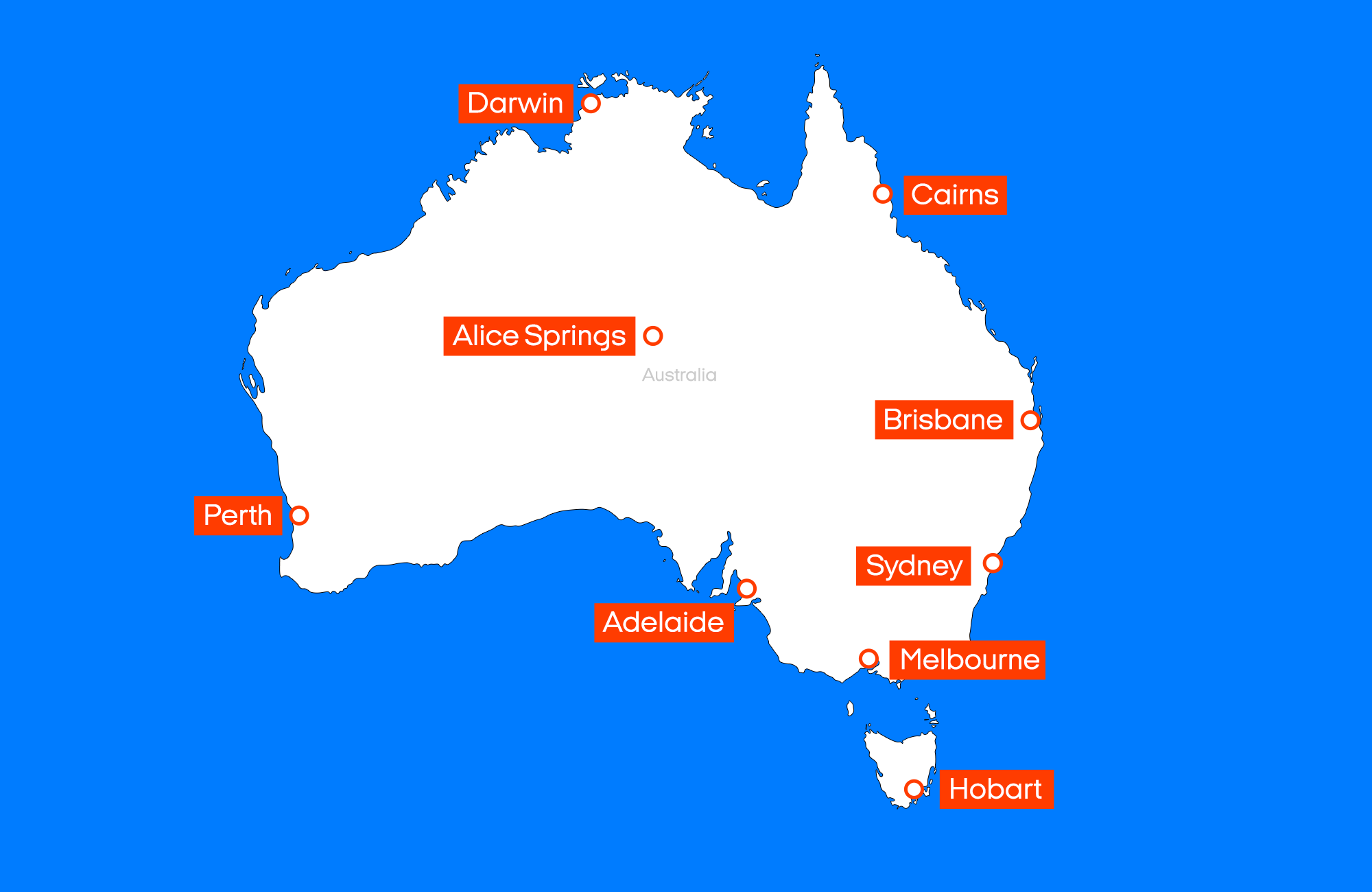 Verhuurlocaties in Australië op de kaart | Camperhuur Australië | KILROY