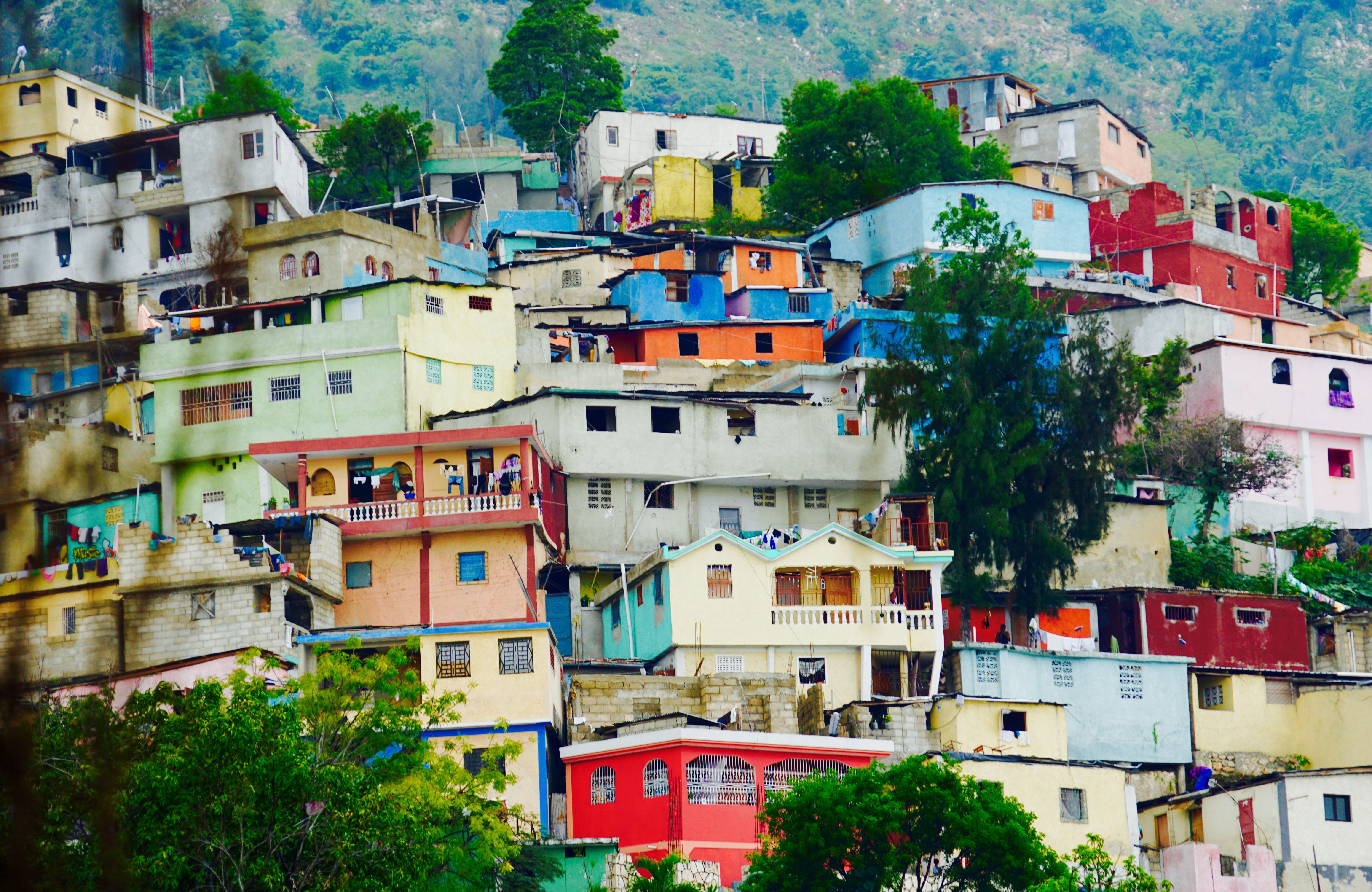 Kleurrijke huizen in Haiti